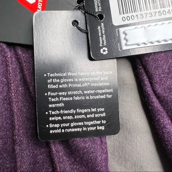 Lululemon City Keeper Gloves NWT S/M Purple Black (HTGT) *Fleece Lined - Picture 15 of 16